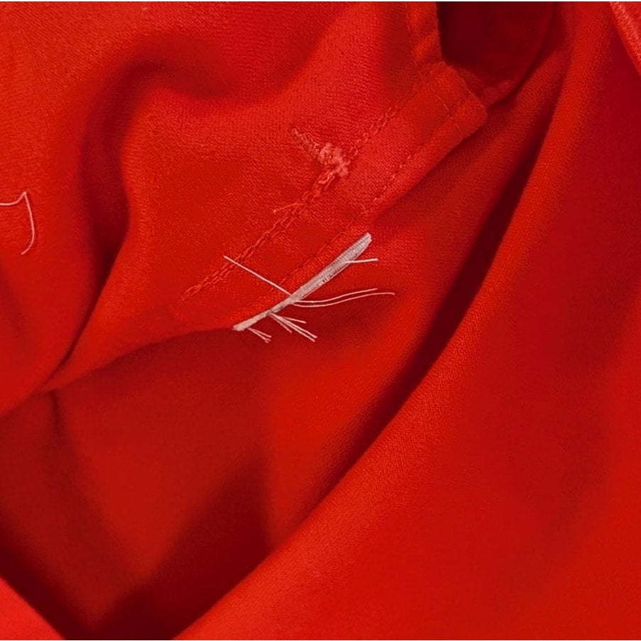 & Other Stories Orange Red Cotton Utility Shirt Jacket Shacket Women's US 4