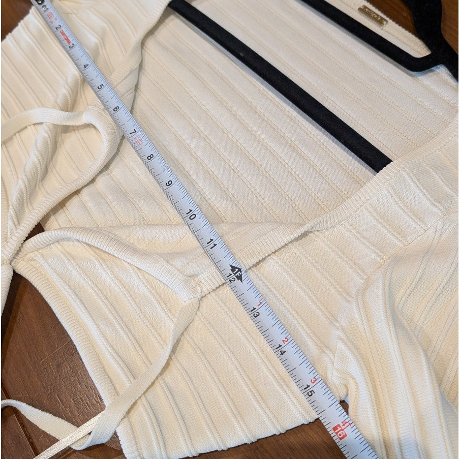 Cult Gaia Fergie Off White Cutout Ribbed-knit Midi Maxi Dress, size M