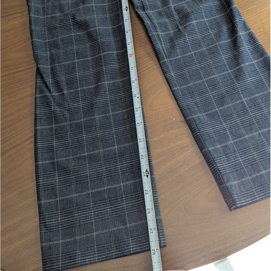 Bailey 44 Gray Cotton Check Plaid Straight Leg Ankle Trouser Pants, size 6