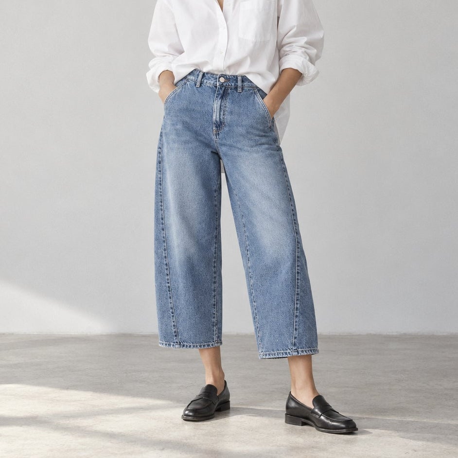 ICON DENIM LA Juno Carrot Barrel Cropped Jeans Eclipse Size 26