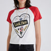 Desigual Heart Top Womens EU L/US M Short-sleeve Print Cotton T-shirt NWT