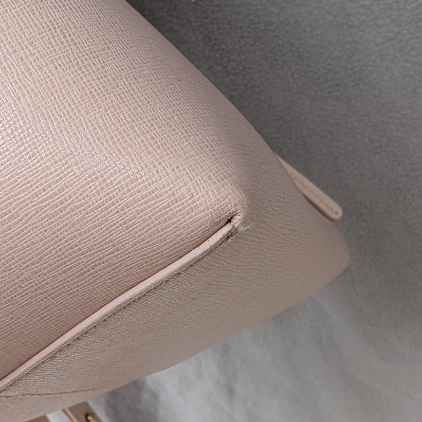 Mansur Gavriel Grained Calfskin Leather Bucket Mini Backpack Rosa