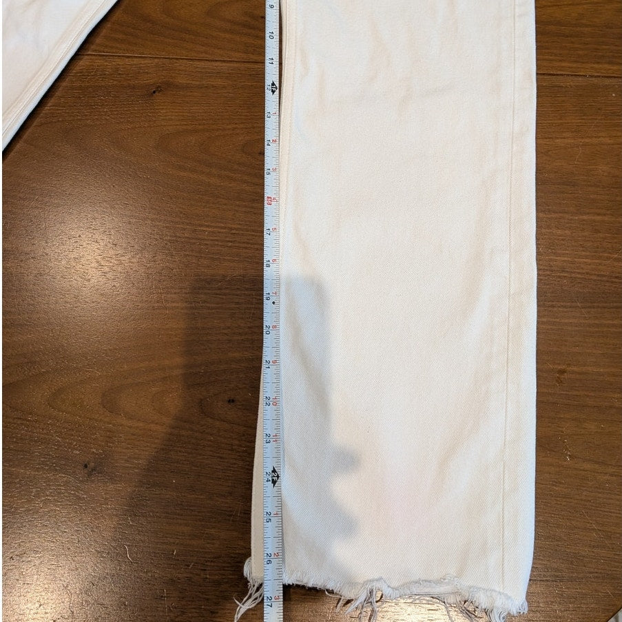 Moussy Vintage White Denim High-Waisted Ankle Jeans, Size 25