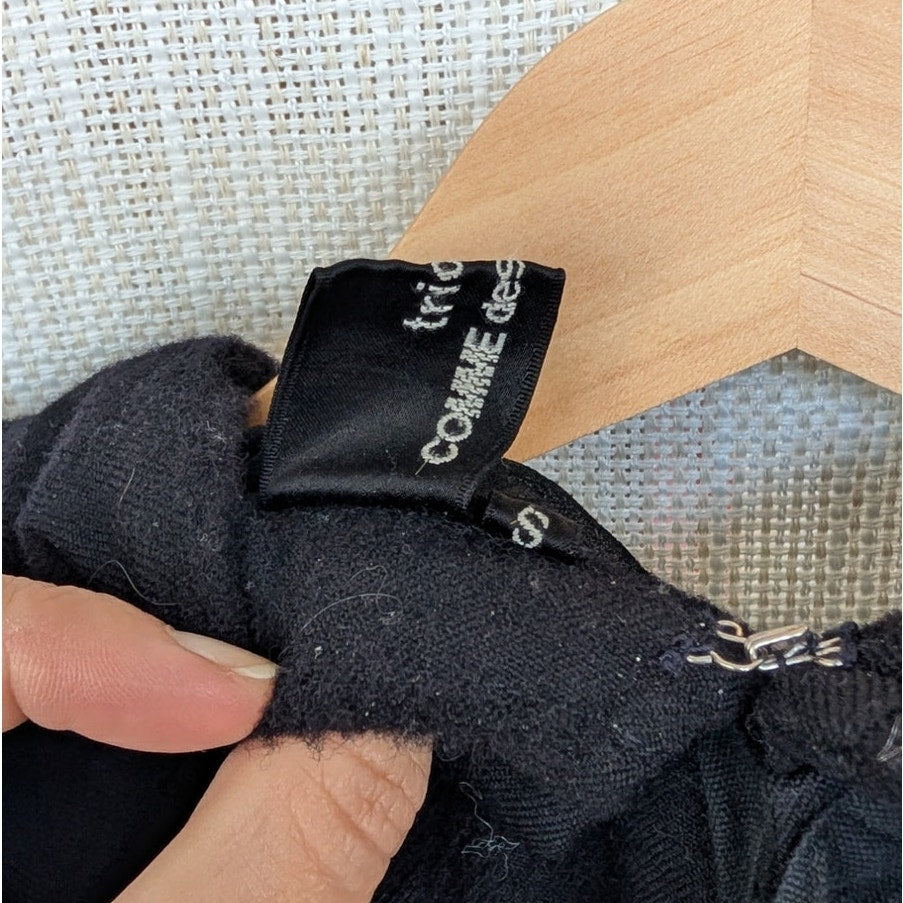 Comme des Garcons Archive Tricot 2008 Midi Dress S Black Wool Short Sleeve