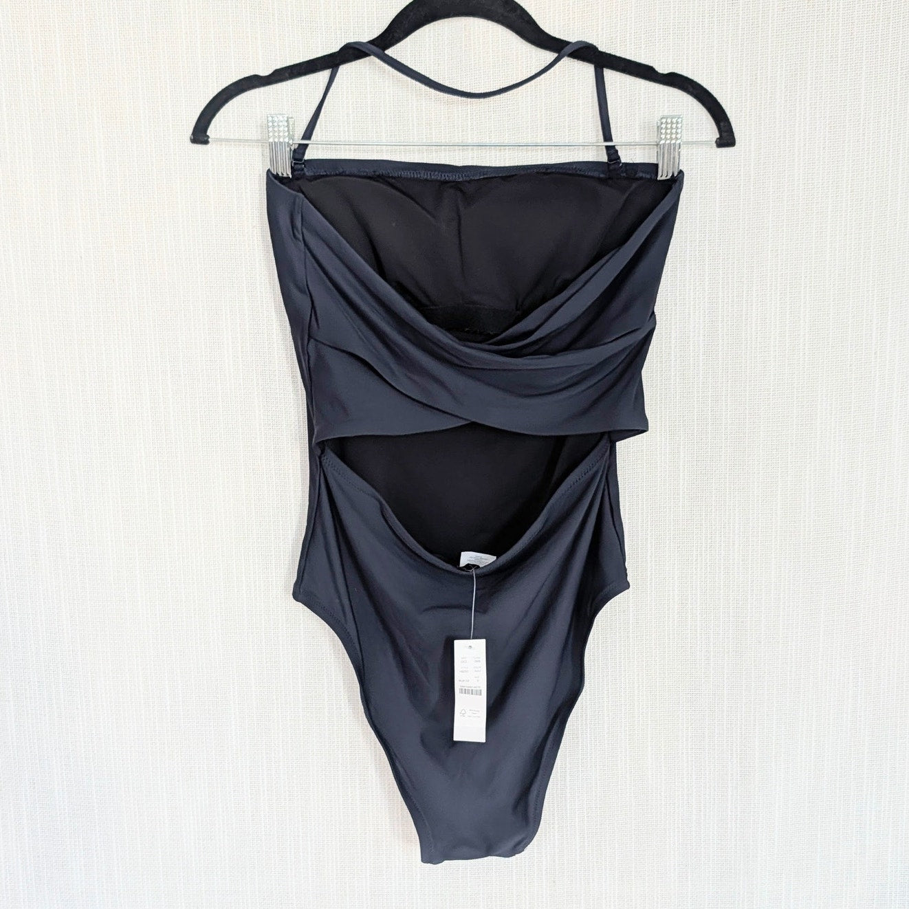 J.Crew Cross-back Bandeau One-piece Swimsuit H8252 Womens 8 Navy NWT
