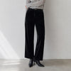 Swing Black Velvet Silk Blend Mid-rise Wide Leg Ankle Trousers Pants, size FR 40