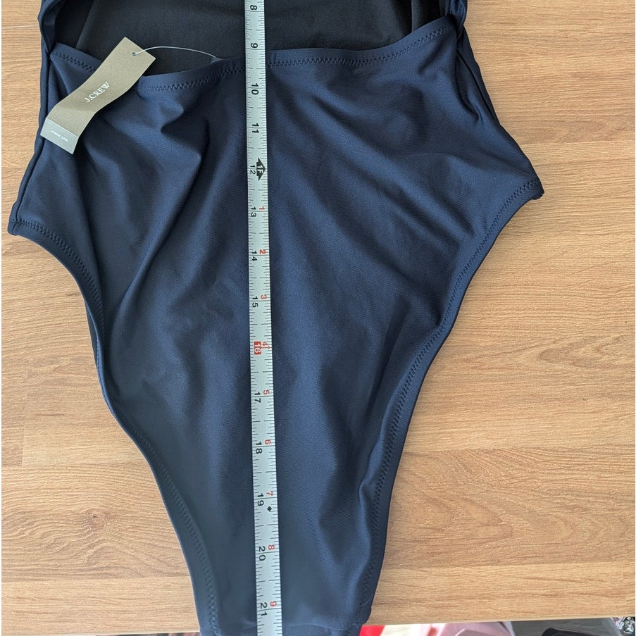J.Crew Cross-back Bandeau One-piece Swimsuit H8252 Womens 8 Navy NWT