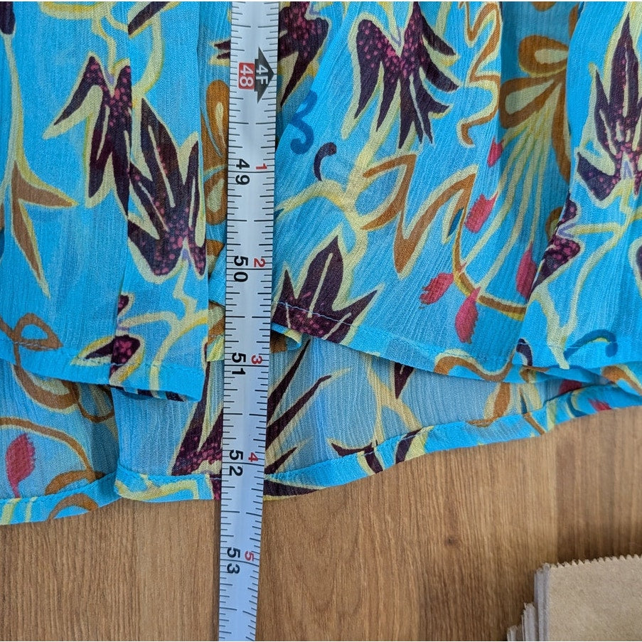 A.L.C Elara Printed High-neck Tiered Midi Dress Womens 10 Multi Floral Silk NWT