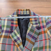 AFRM Britt Blazer Womens M Multi Rainbow Checked Long Sleeve Open Front