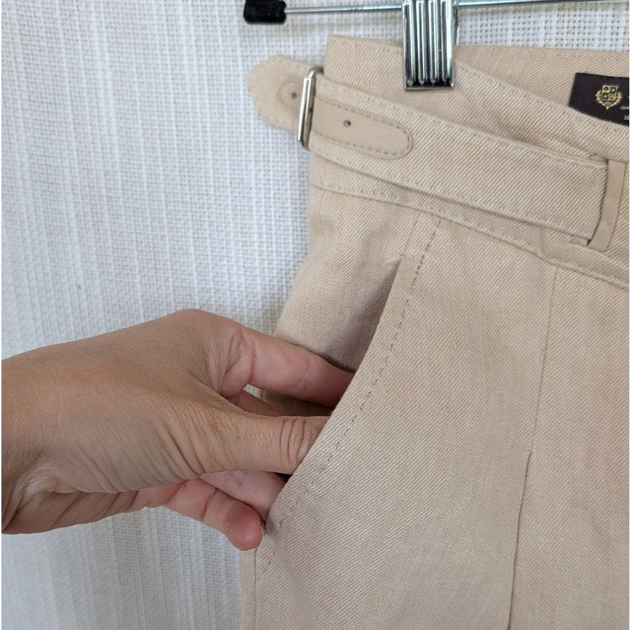 Loro Piana Linen Bermuda Shorts Womens 40/US4 Beige High Waist Wide Leg