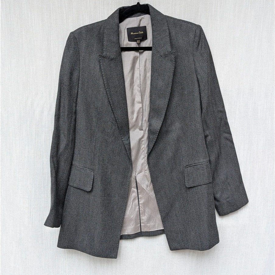Massimo Dutti Blazer 6017/517/800 Womens Dark Gray Single-breasted Long Sleeve