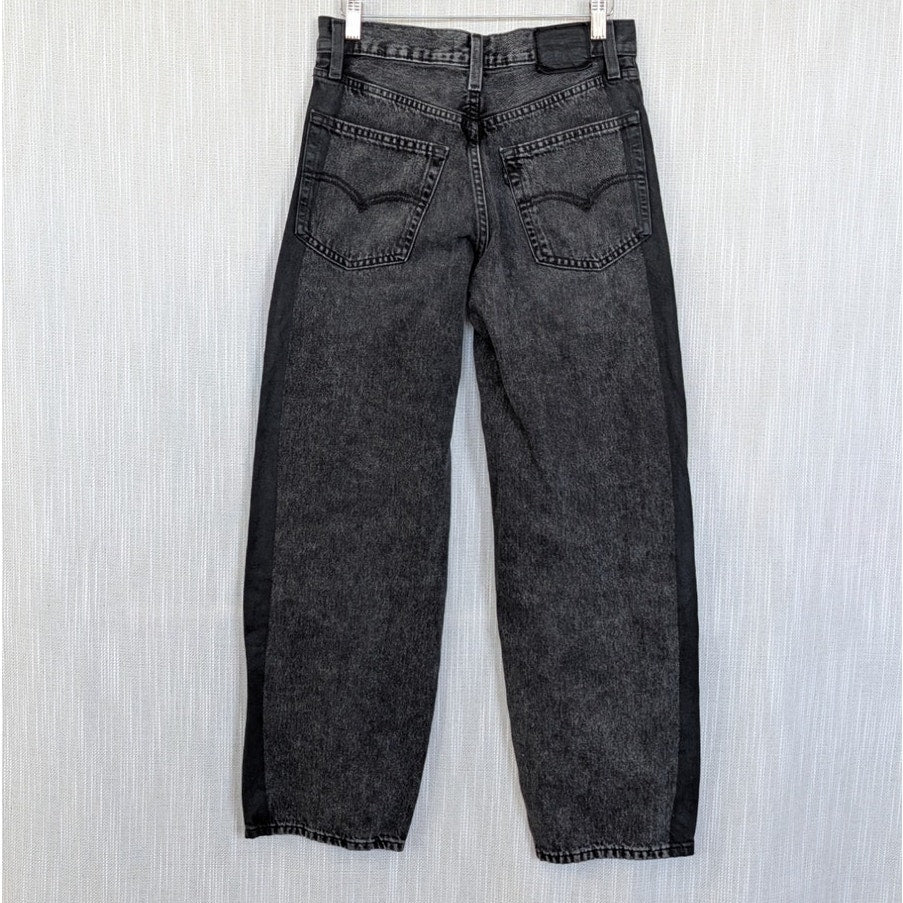 Levi's Baggy Dad Jeans Womens 25 Black Denim Mid-rise Barrel Leg