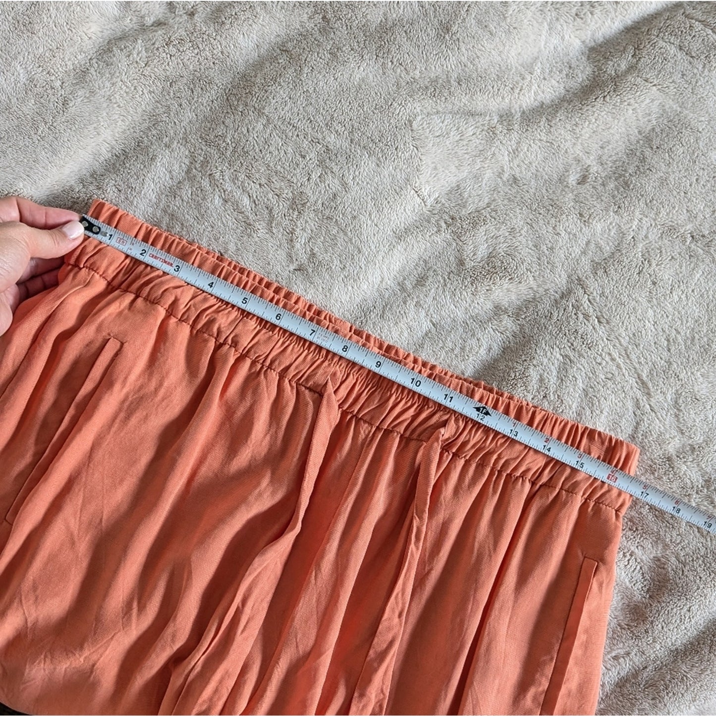 & Other Stories Orange Tapered Lightweight Trousers Pants, Size 12