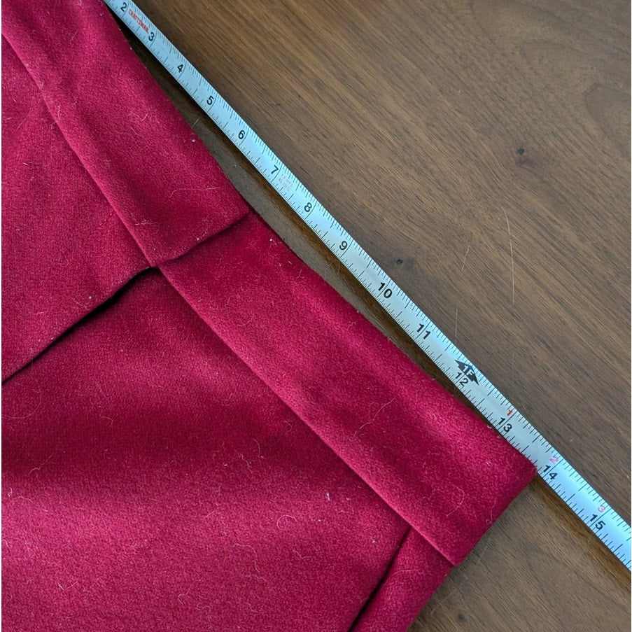 COS Red Wool Blend High Rise Straight Leg Trouser Pants, size EU34/US4