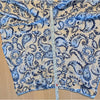 Zara Pants Womens XS BLue Floral Print Linen Blend High-rise Wide Leg Full