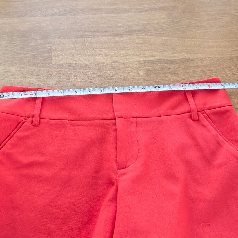 Alice + Olivia Cady Short Womens 10 Red Cotton Mid-rise Tailored Mini