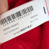 Zara Supima Long Sleeve T-shirt Top 0858/613/600 Womens S Red Round Neck