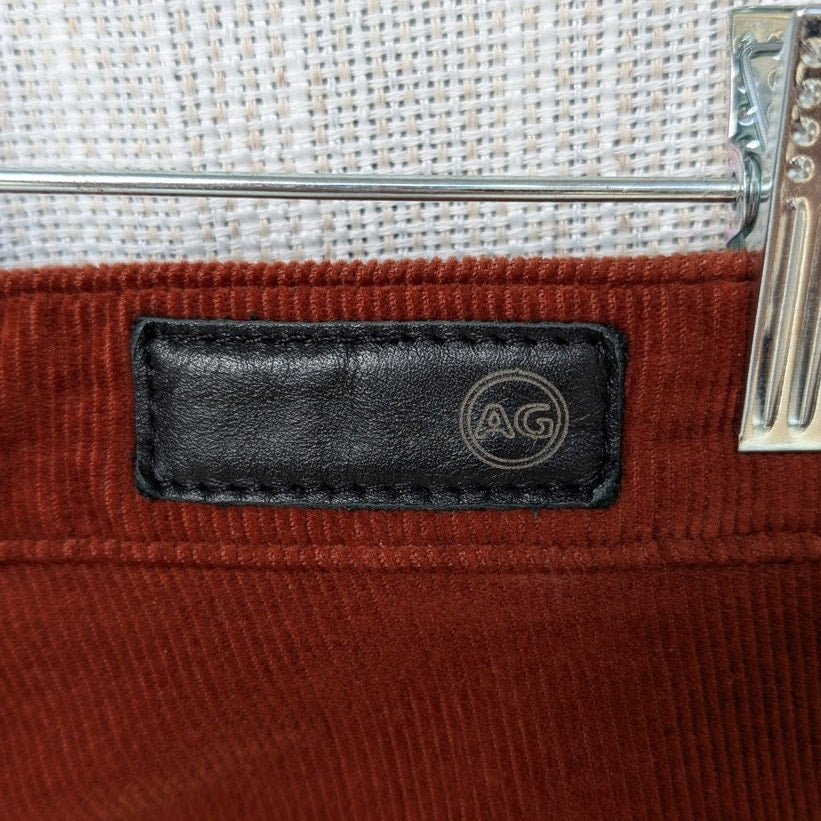 Ag Adriano Goldschmied Rhett Corduroy High Waist Straight Cropped Jeans, size 25