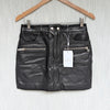 Anine Bing Steel Mini Skirt Womens S Black 100% Lamb Leather Zipper NWT