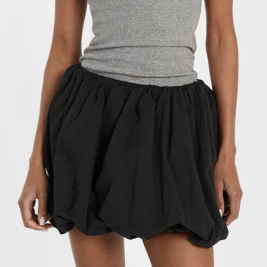 NWT DISSH Stevie Black Cotton Poplin Bubble Mini Skirt, size 6