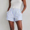 J.Crew Linen-viscose Blend Mini Short in Stripe BZ997 Womens 2XL Blue White