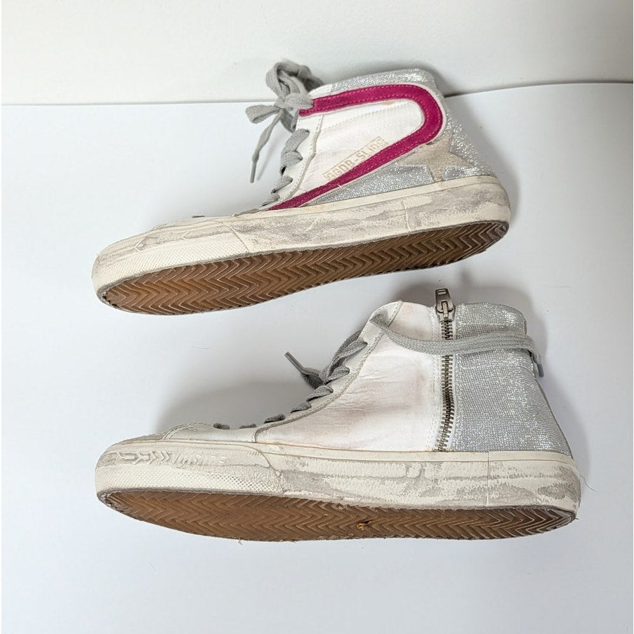 Golden Goose Slide Sneakers Womens EU 38/US 7.5 Multicolour Leather High Top