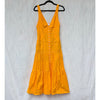 A.L.C. Jordyn Tiered Midi Dress Womens 6 Yellow Plunge Neckline Sleeveless A-line