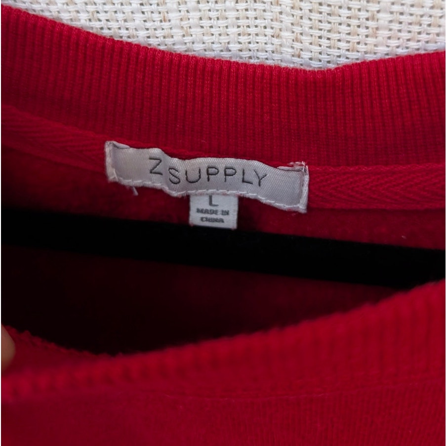 Z Supply Red Sweat Fleece Set: Sweatshirt, size L & Stadium Jogger, size XL