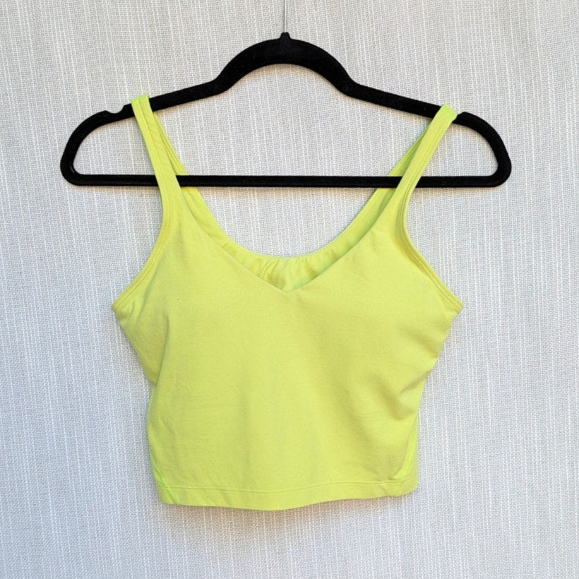 Lululemon Align Tank Top W1CW8S Womens 6 Yellow Sleeveless Nulu Cropped