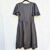 See by Chloe Silk Cutwork Detail Dress Womens 6 Black V-neck Short Sleeve Mini