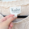 KNITZ For Love & Lemons Wythe Pullover Womens S Natural Oversized Cotton
