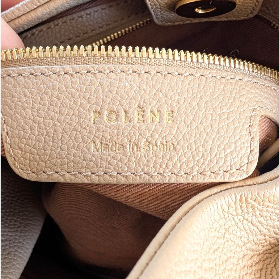 Polene Numero Neuf Edition Textured Sand Leather Shoulder Crossbody Bag