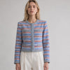 Veronica Beard Arrowe Jacket Blazer Womens 12  Blue Multi Striped Crewneck NWT