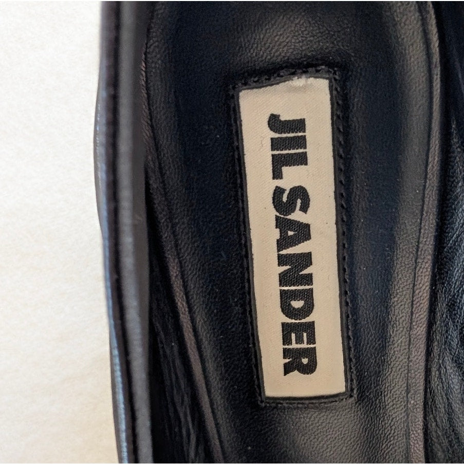 Jil Sander Tripon Pumps Womens EU 39.5/ US 9.5 Leather Court Square Toe Slip On