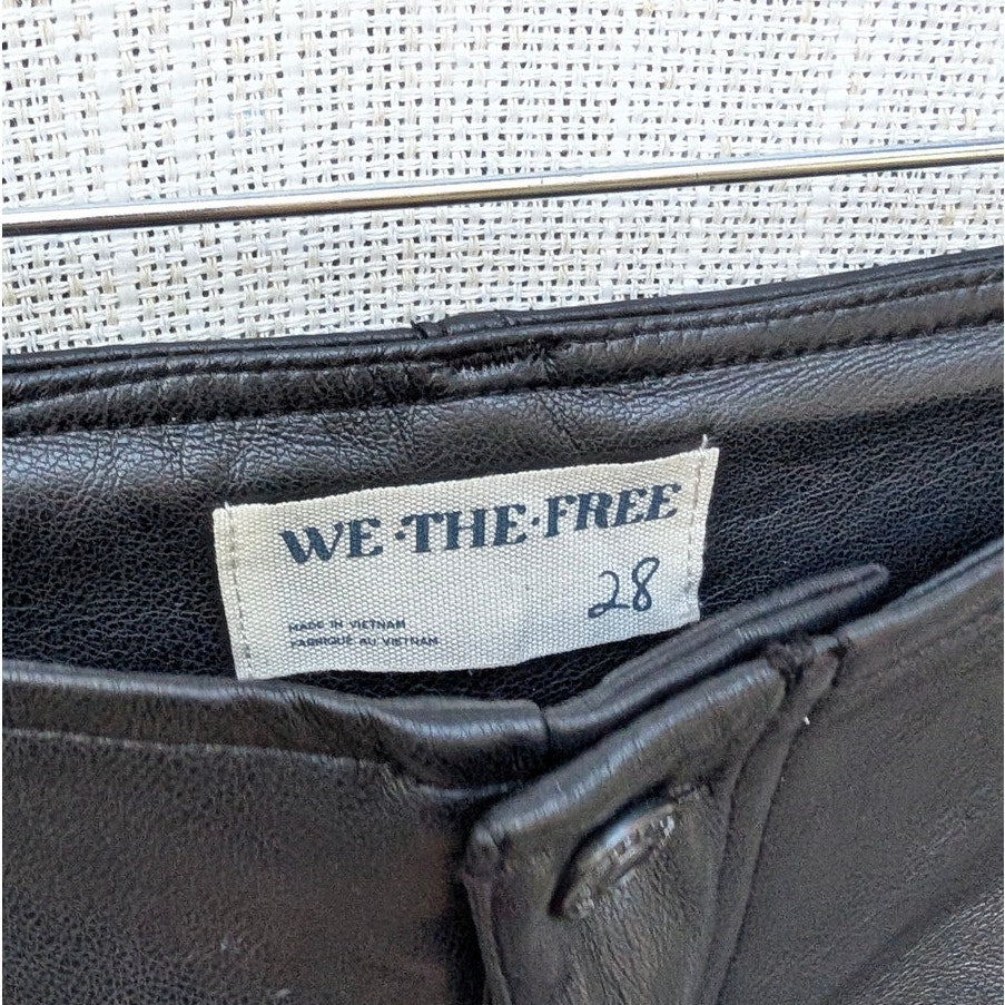 Free People We The Free Level Up Vegan Slit Slim Flare Jeans Womens 28 Black