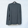 Vince. Dark Green Garment Dye Cotton Long-Sleeve Henley Shirt Top, size L