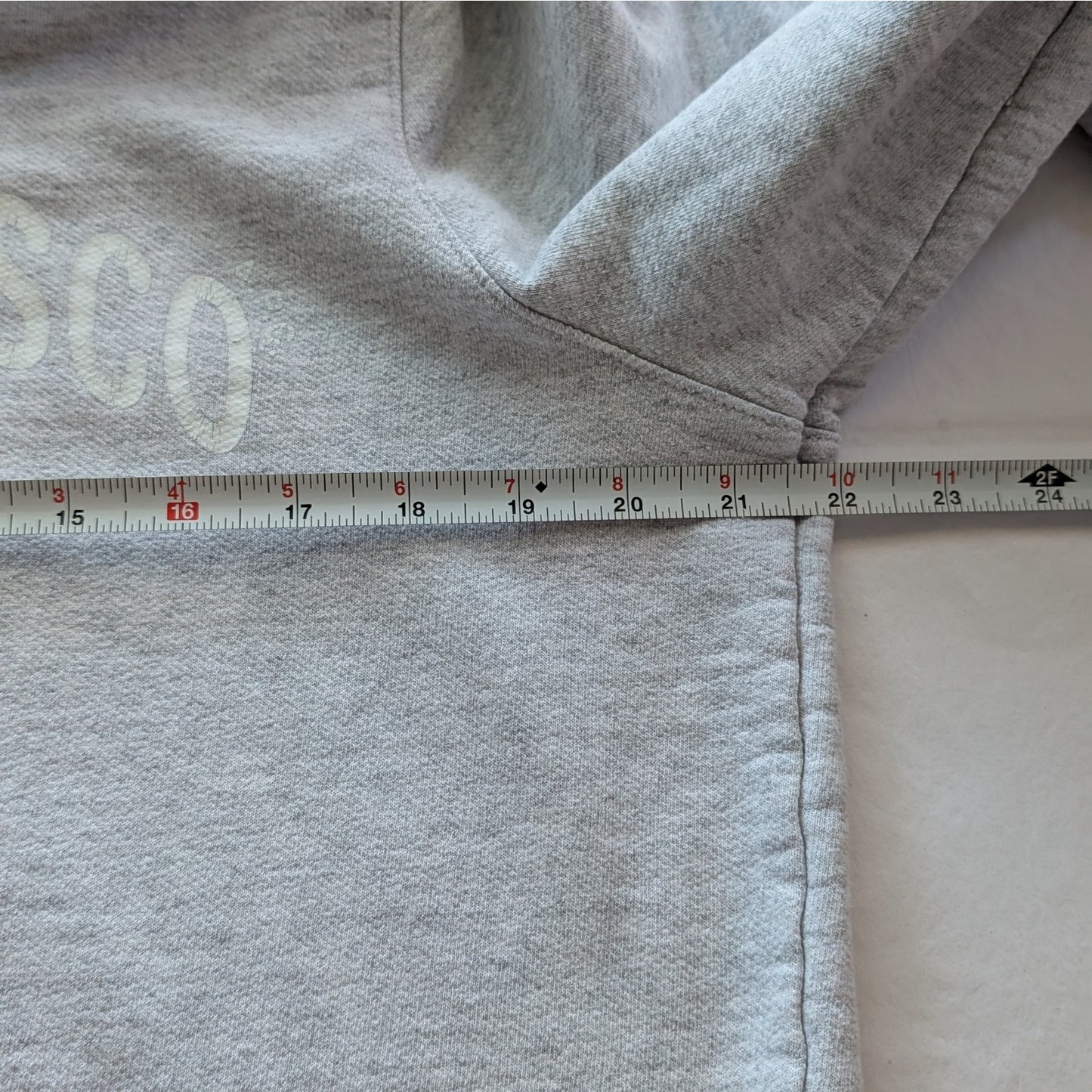A.P.C. San Francisco Printed Gray Cotton Long Sleeve Pullover Hoodie, size L