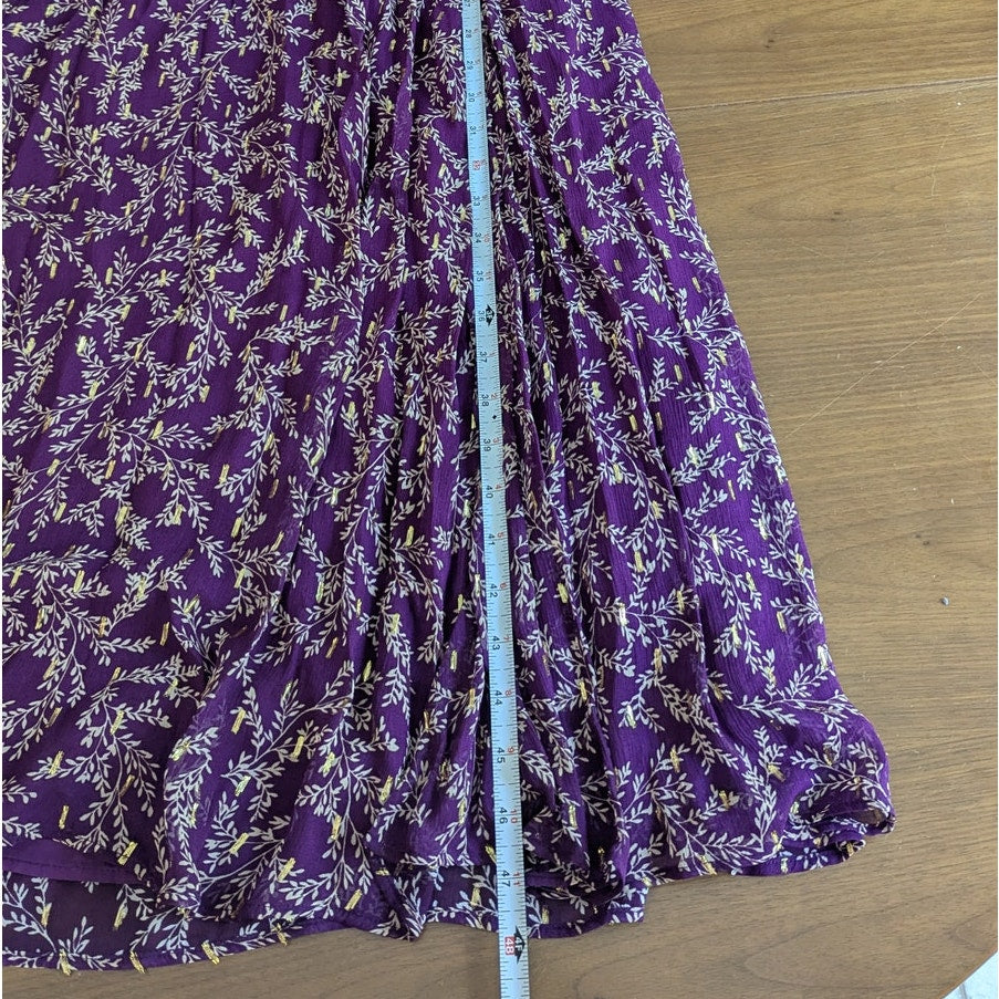NWT Sézane Purple Robe Priscilla Floral Backless Midi Maxi Dress, size 40/L