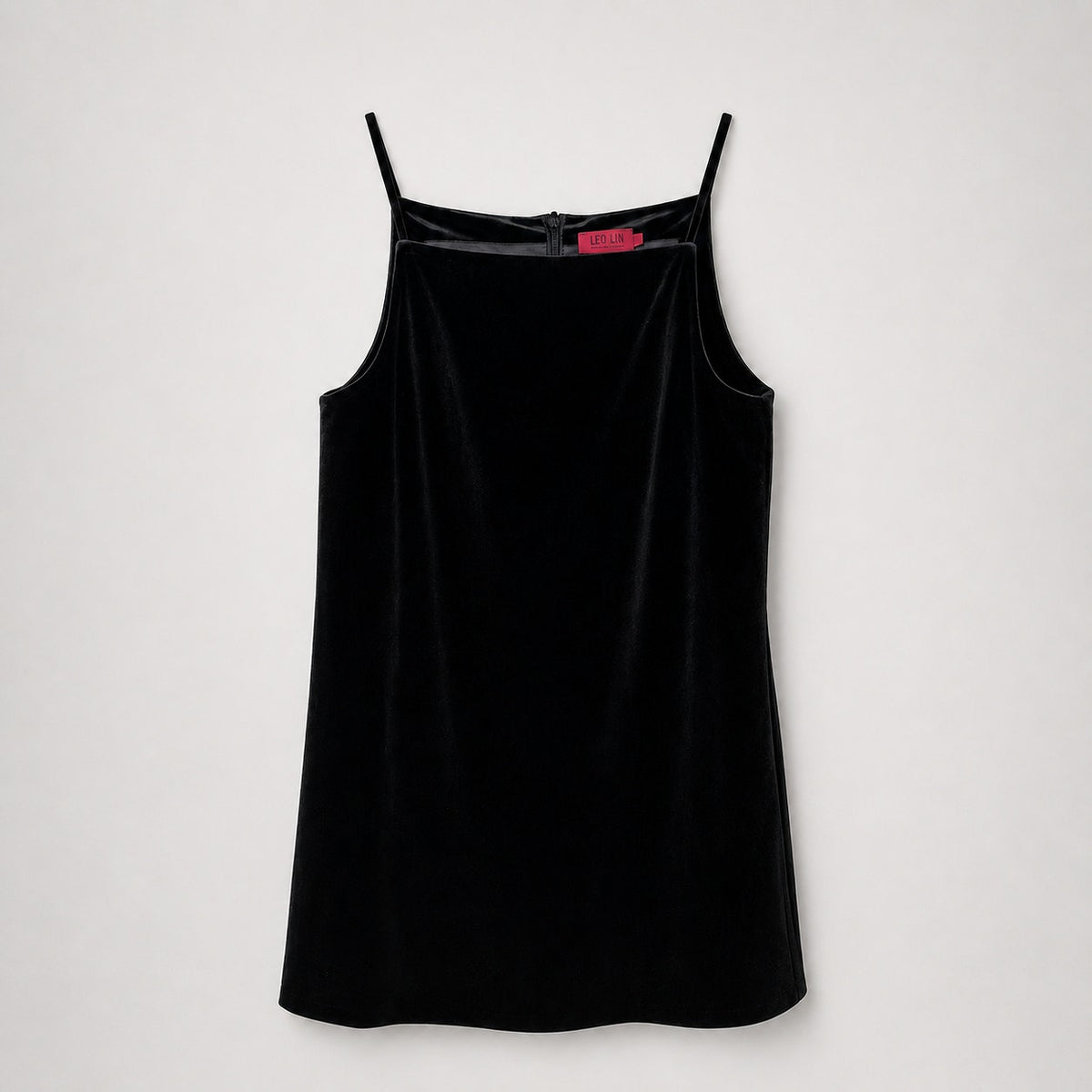 LEO LIN Leia Black Velvet Mini Dress, Size US6. New Year Of The Snake Collection