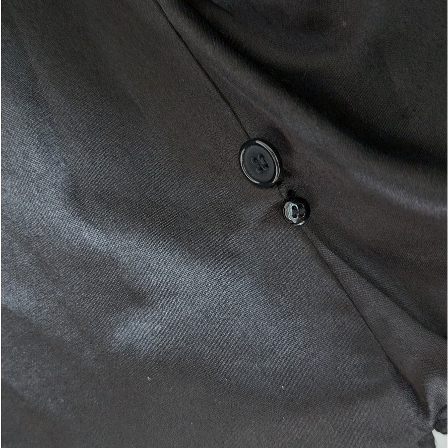 AMI Vintage 80's Black Suede Leather Button Shirt Jacket Shacket, size S