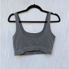 Reebok x Anine Bing Top Womens M Pure Gray Logo Square Neck Bralette Sleeveless