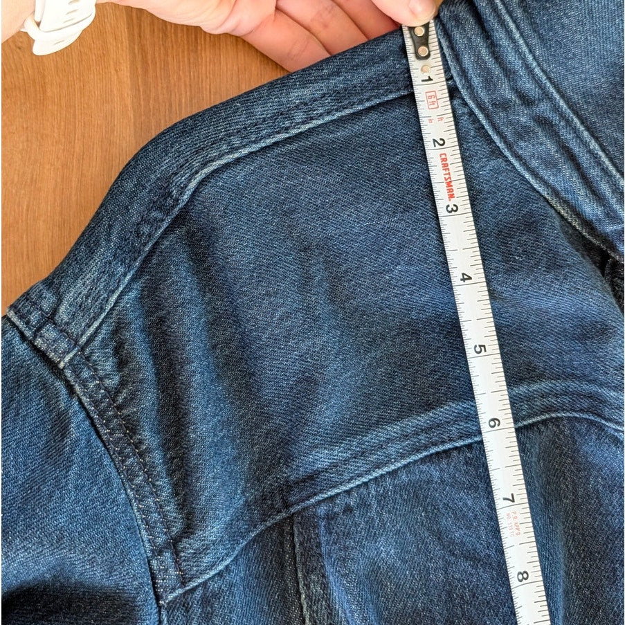 Anthropologie Pleated Denim Shirt Shacket Womens S Blue Long Sleeve Button-up