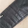 Barneys Men's Originals Black Leather Moto Biker Full Zip Jacket, size M