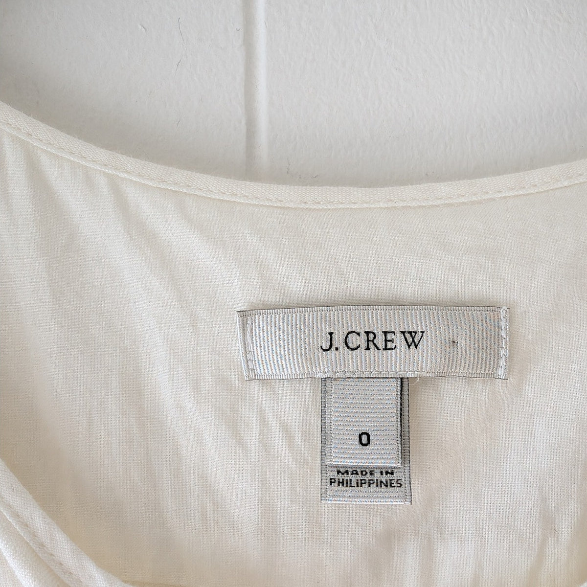 J.Crew White Linen/Cotton Ruffled Sleeve Mini Knee Length Sundress Dress, size 0