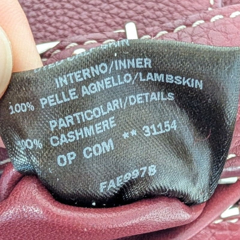 Loro Piana Wine/Burgundy 100% Lambskin Leather Small Bag