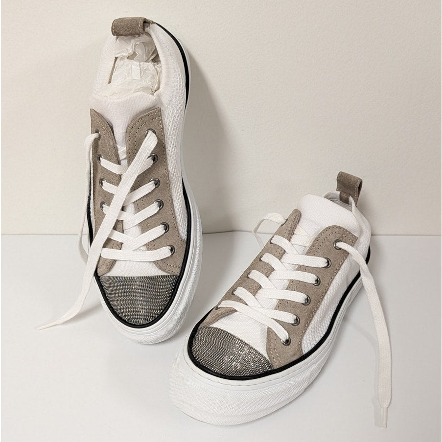 Brunello Cucinelli Monili-detail Panelled Sneakers Womens EU 40/US 10 Low Top