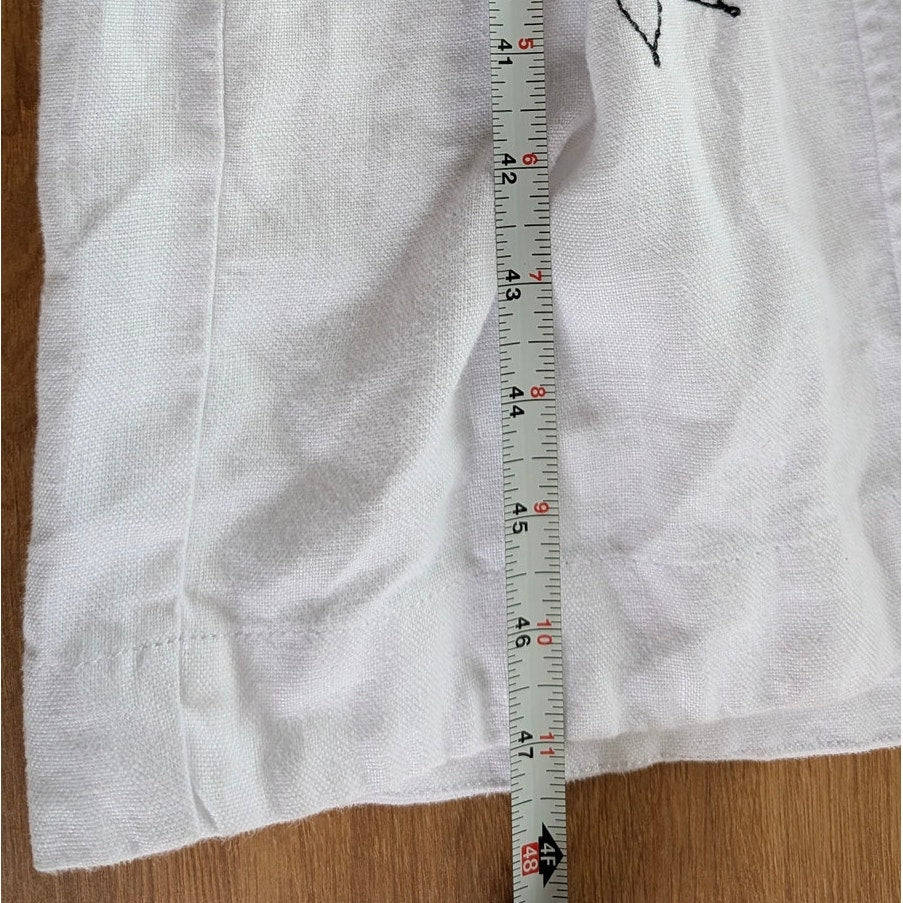 Madewell Button-Front Midi Dress in 100% Linen Womens 8 NL088 White Sleeveless