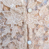 Miss Finch Lace Top Womens S Beige Sheer Floral Lace Crochet Overlay Cap Sleeve