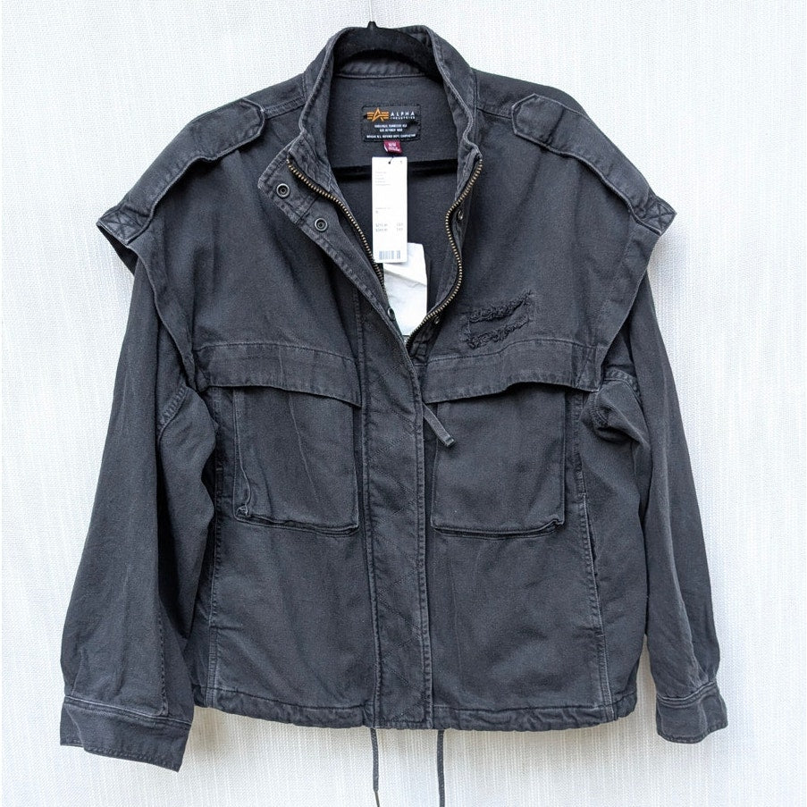 NWT UO Alpha Industries Oversized CTN Utility Jacket in Charcoal, size M