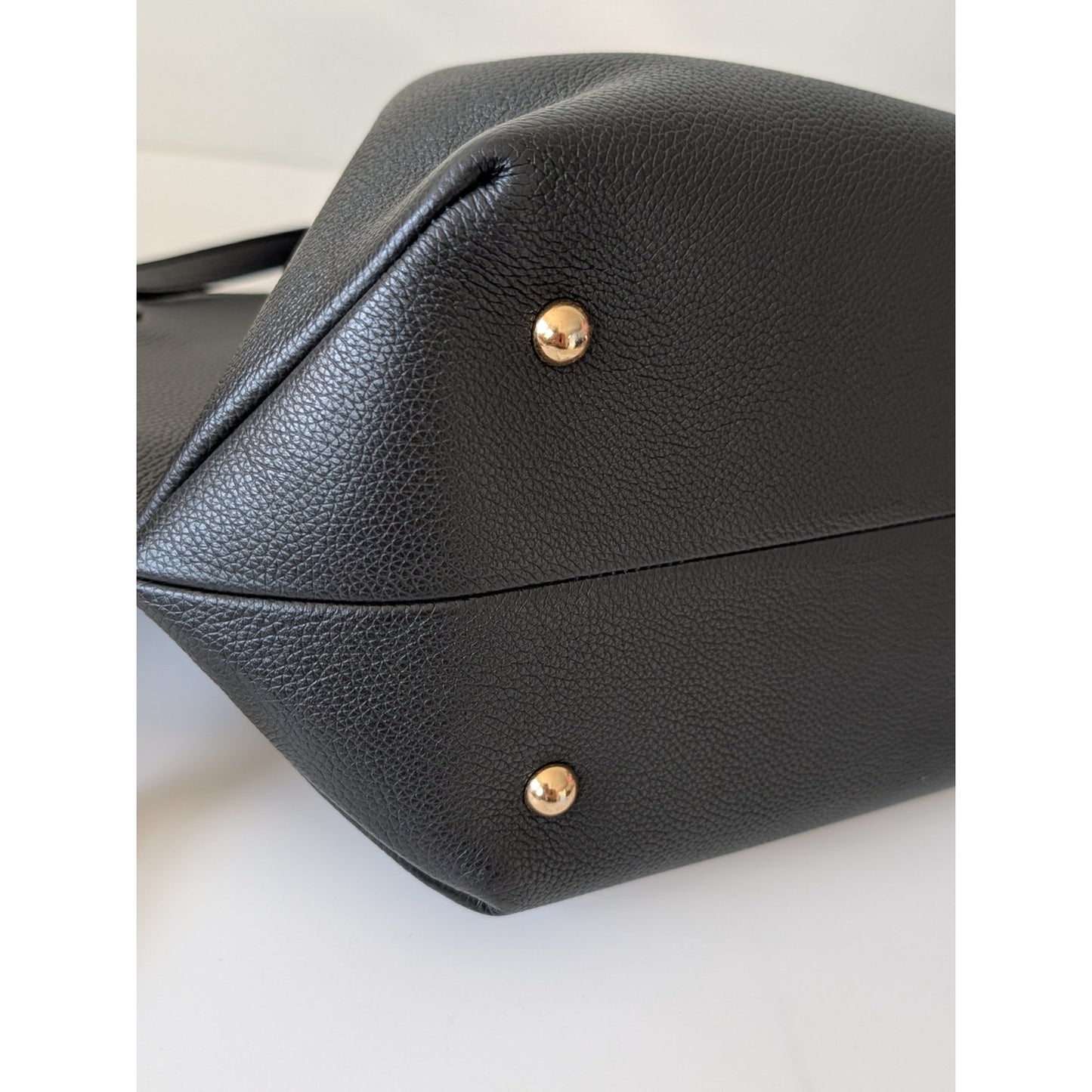 DeMellier Black Leather Satchel Tote with Gold Hardware